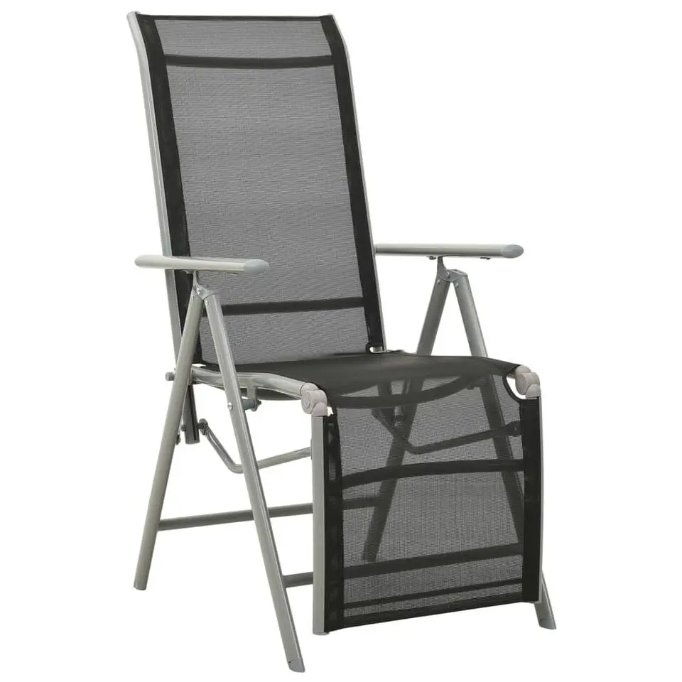 vidaXL - Tuinstoelen - Zilverkleurig - Aluminium - 2 stuks - Verstelbaar