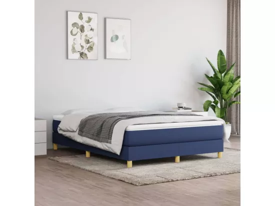 Sommier à lattes de lit Bleu 140x190 cm Tissu