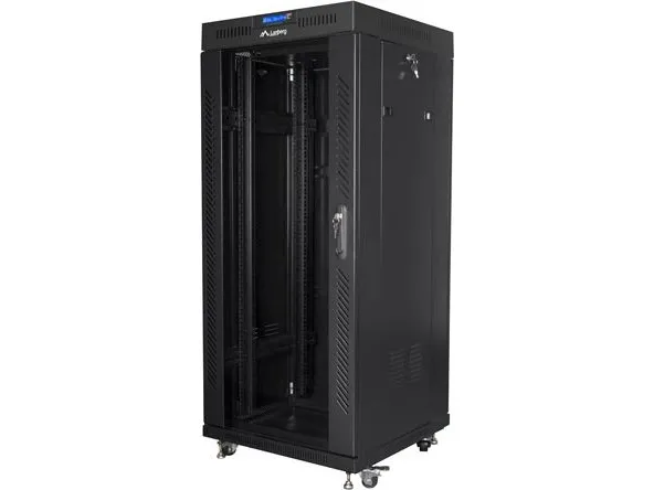 Lanberg - Rack kabinet - med 2 køleblæsere, display - sort, RAL 9004 - 27U - 19