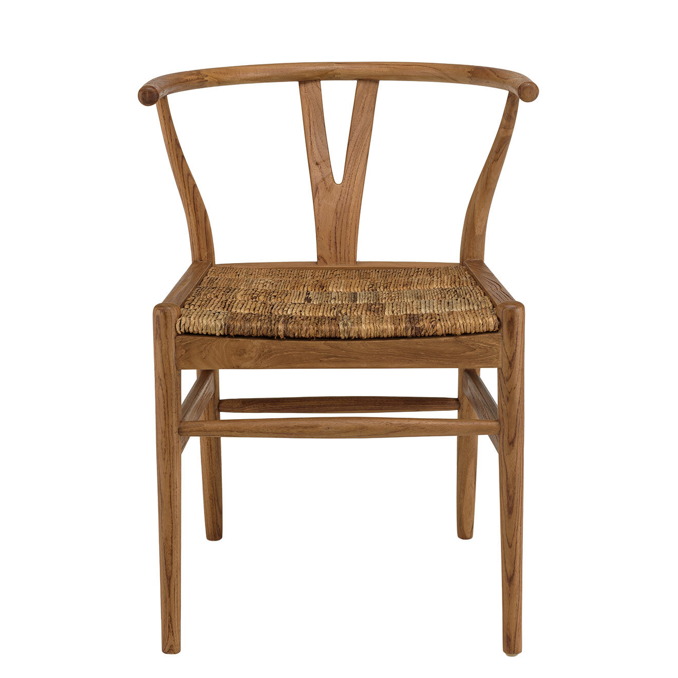 Macabane Chaise bois de teck recyclé dossier arrondi Sixtine bois - 57.5 x56.5x75 cm