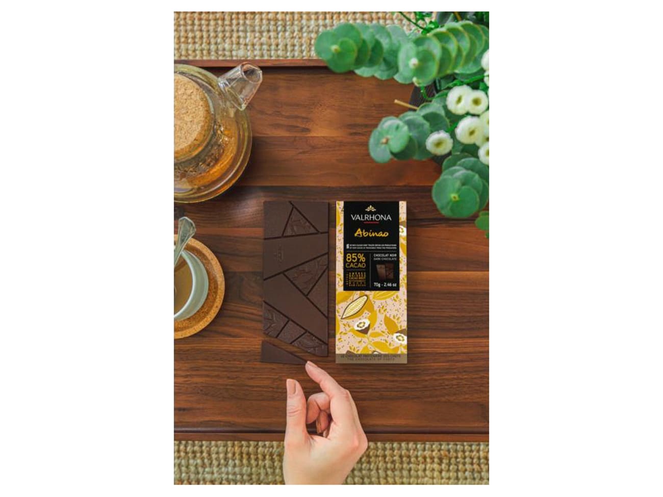 Tablette chocolat noir Abinao 85% - 70 g - Valrhona