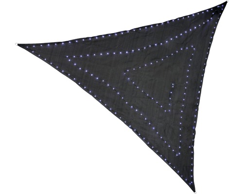Driehoekig zonnescherm met LED, grijs, 360x360x360 cm