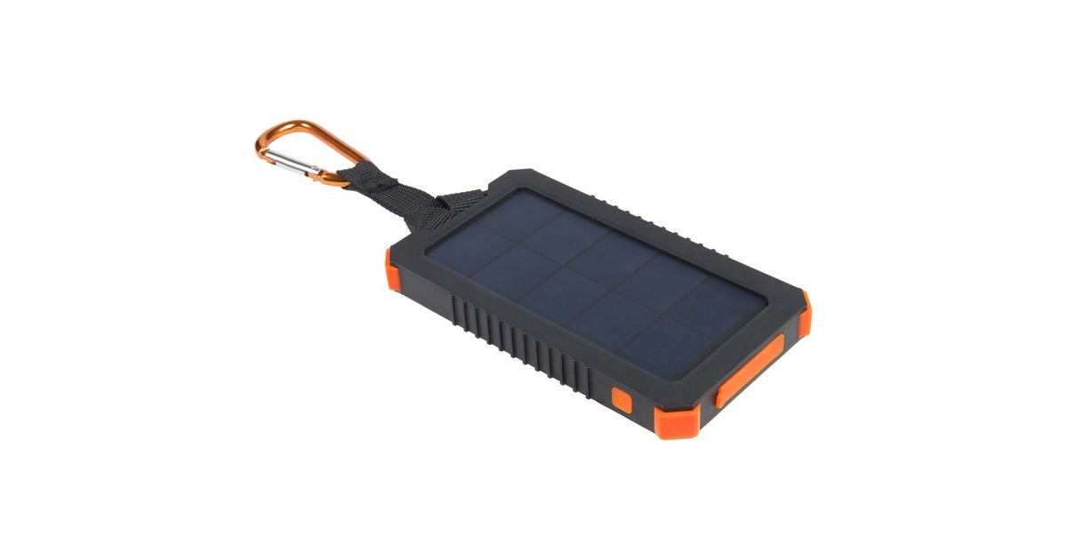 XtormXR103 - Xtreme Solar Powerbank 10.5W - 5.000 mAh  (Zwart/oranje, Waterproof IPX4)