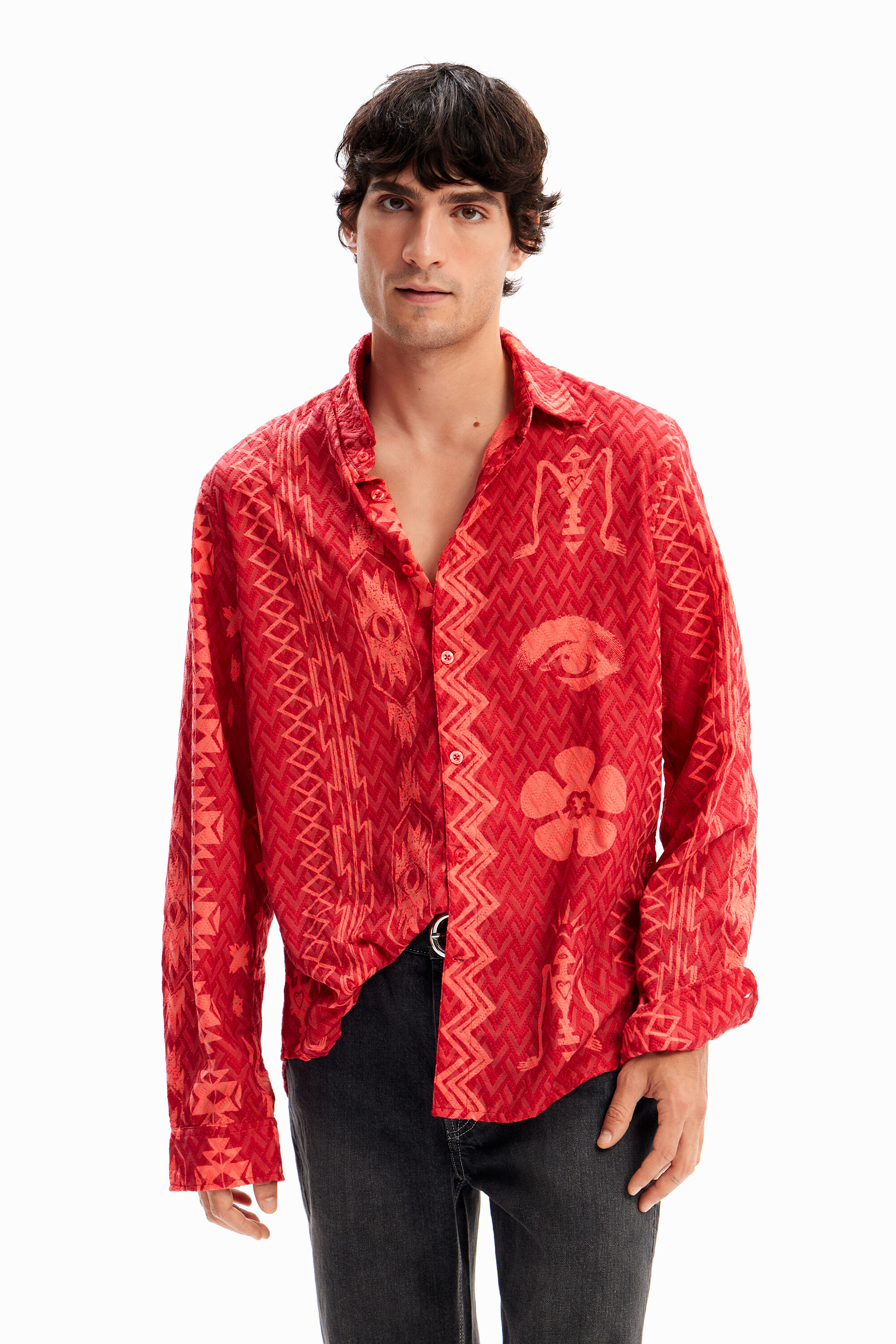 Camisa geométrica texturizada