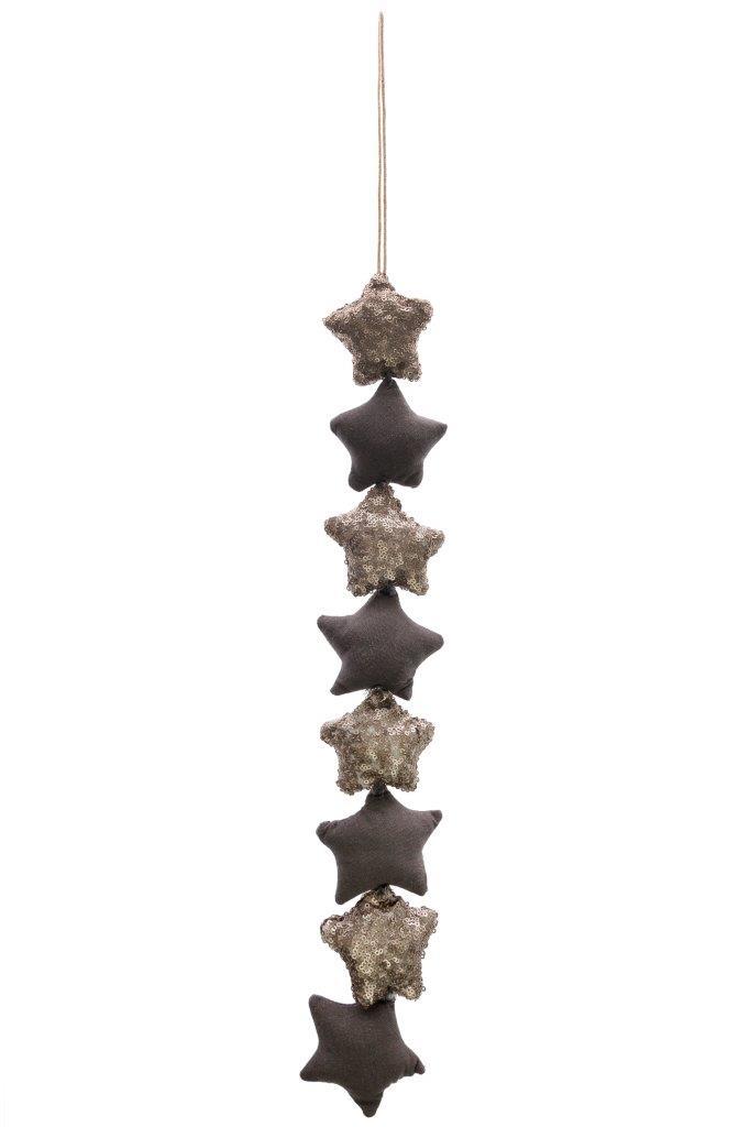 Hängedekoration Stars - grau-braun - 68 cm