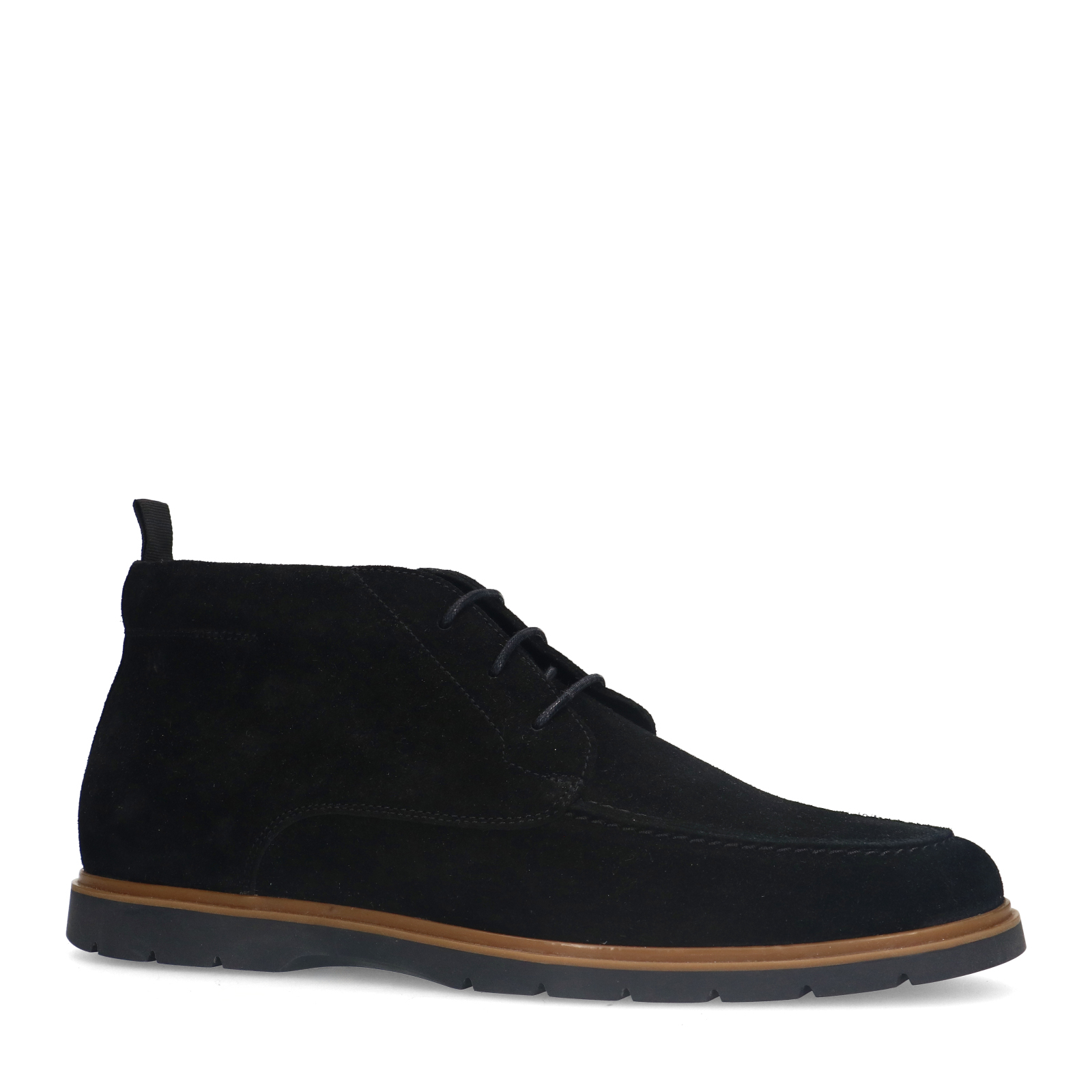 Zwarte suède veterboots