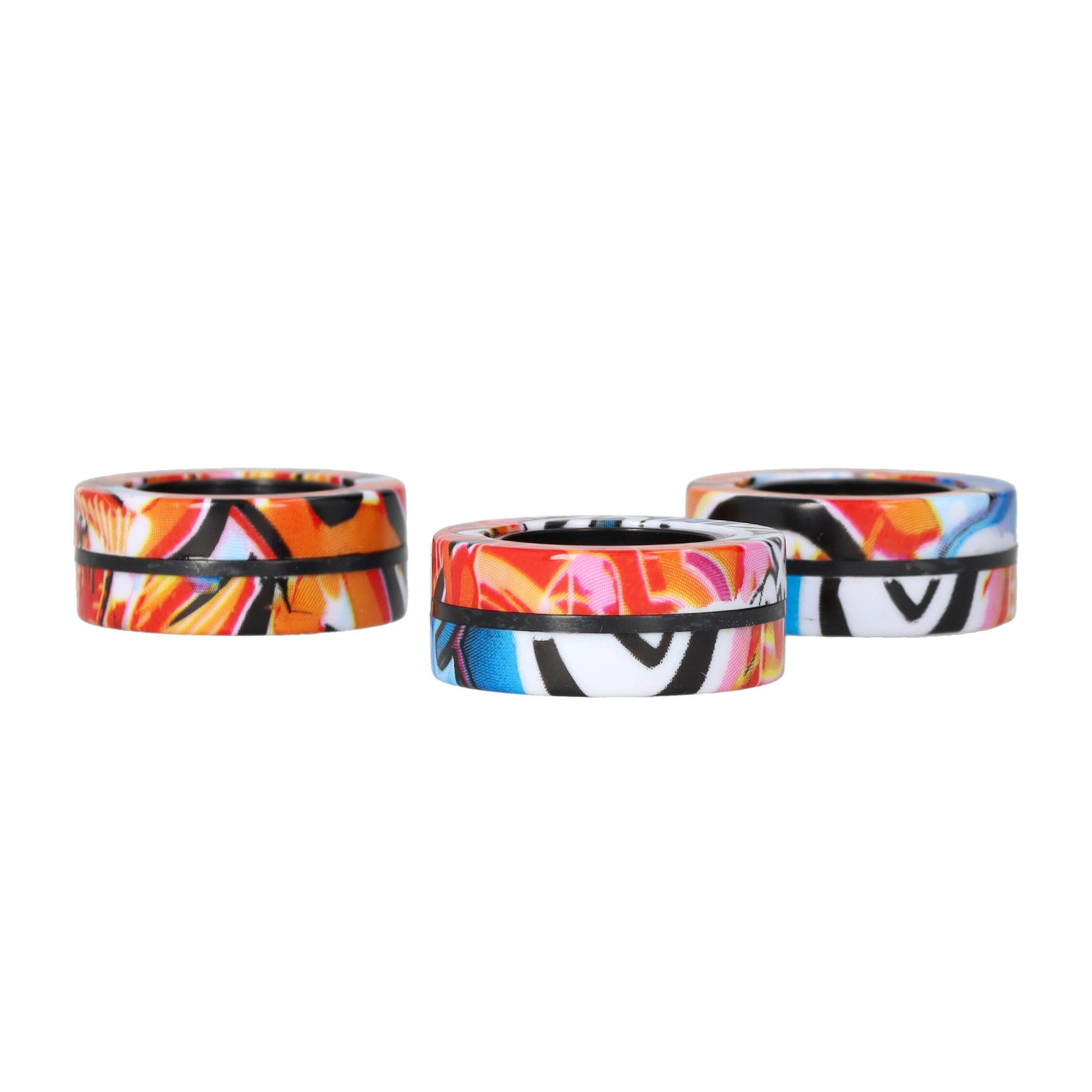 (3er Set) Ø3cm Anti Stress Finger Ring Spiel Magnetisches Fidget Hand Spinner Spielzeug - Assortiert