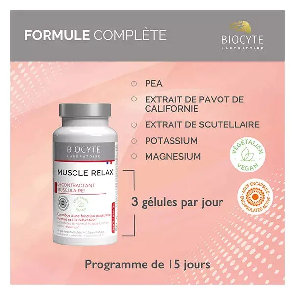Biocyte Muscle Relax Fonction Musculaire & Relaxation 45 gélules