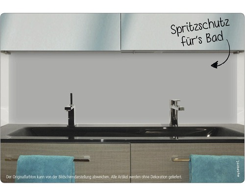 Badkamer achterwand mySPOTTI aqua lichtgrijs 90x45 cm