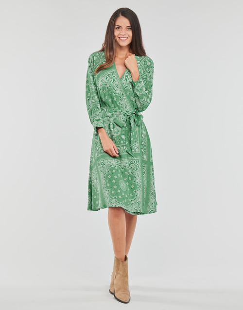 Tommy Hilfiger - BANDANA WRAP KNEE DRESS 3/4 SLV - Vert