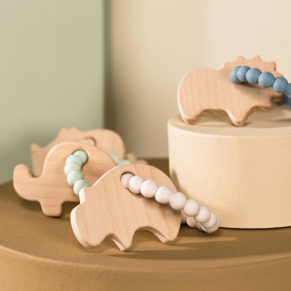 DAY Dierenfiguren Bijtring - Silicone - Nijlpaard - Blushy Pink