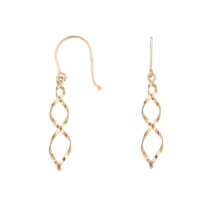 Boucles d'Oreilles Pendantes et Torsadées Or Jaune - Femme