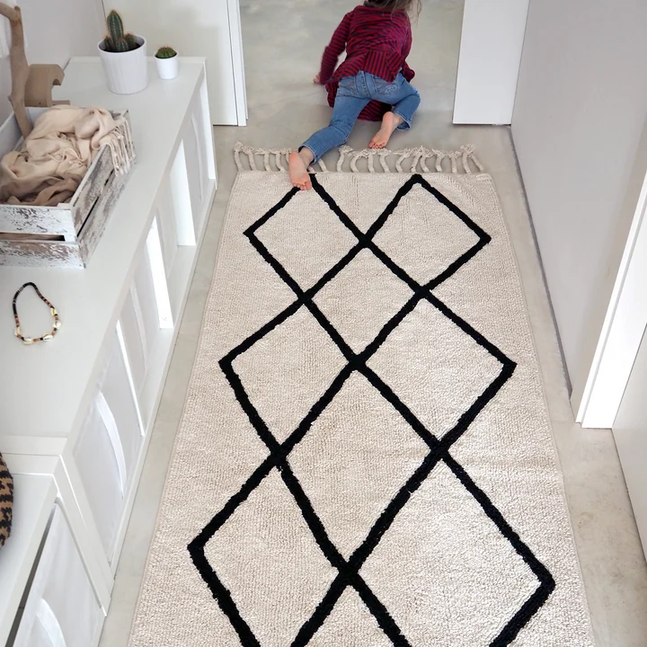 Lorena Canals - Alfombra Lavable, 140 cm x 200 cm, schwarz