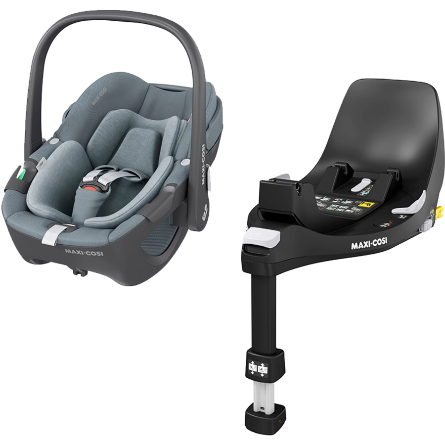 MAXI COSI Set Babyschale Pebble 360 Essential Grey plus Basisstation FamilyFix 360