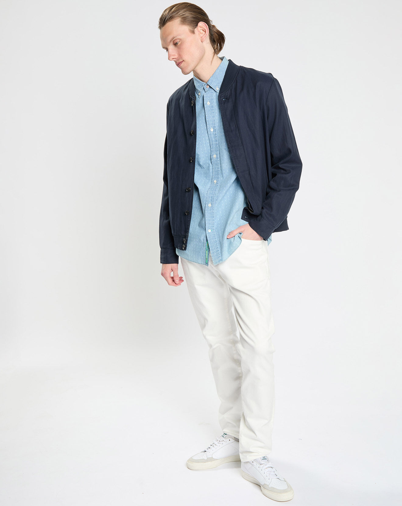 Scotch & Soda Blouson en Lin mélangé bleu marine