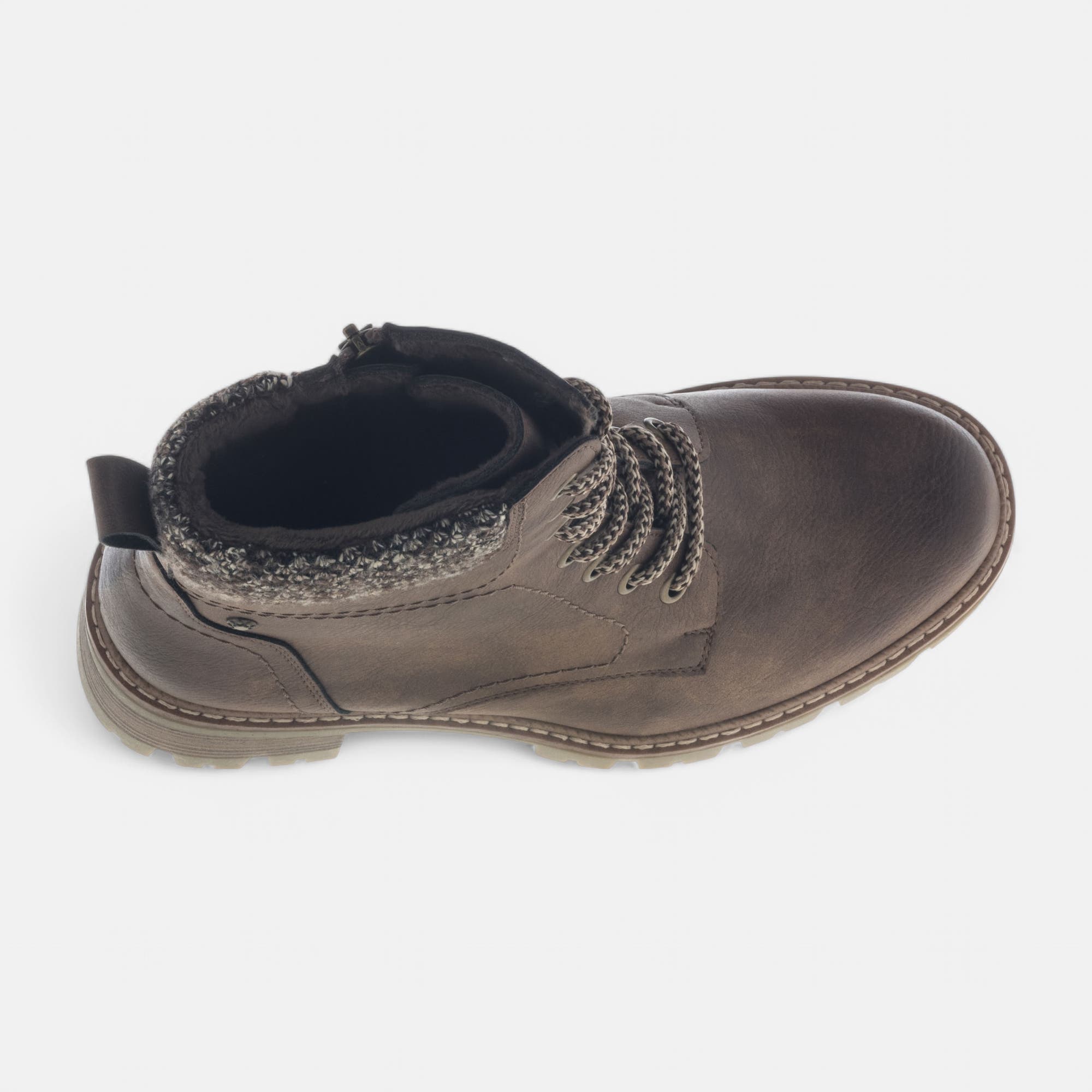 Bottines à lacets à talon Femme cognac