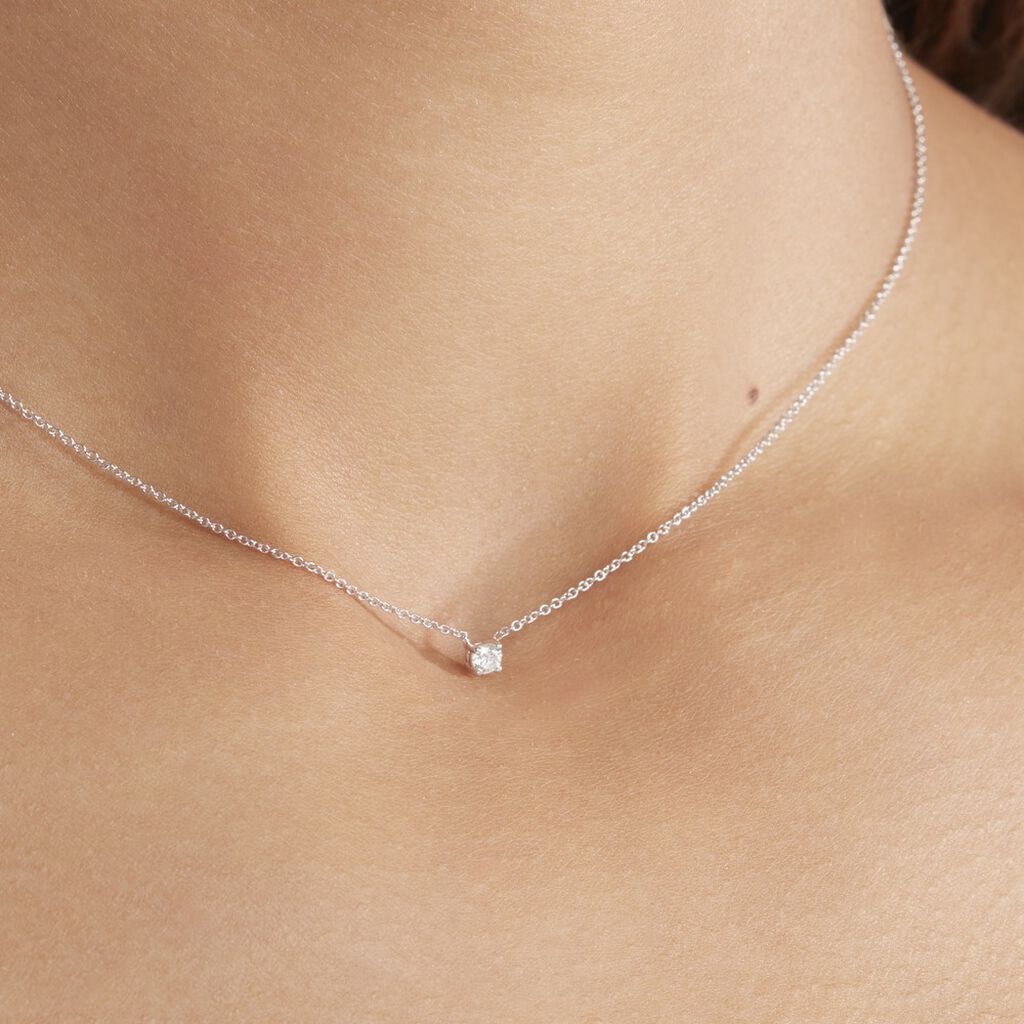Collier Aphrodite Or Blanc Diamant