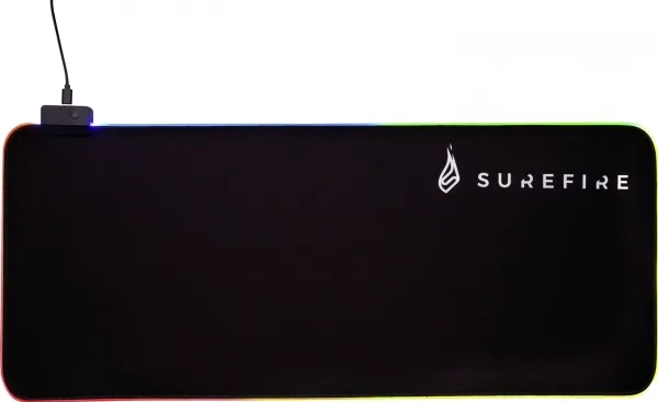 Surefire Gaming SIlent Flight RGB-320 - Gaming Musemåtte - 32 x 26 cm. - Sort/RGB
