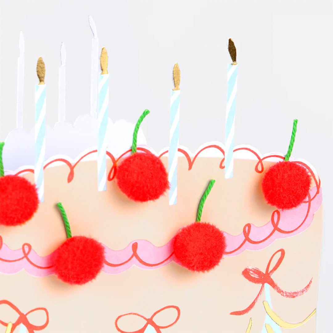 Meri meri verjaardagskaart cherry cake