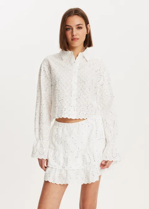 Broderie blouse wit (WIT)