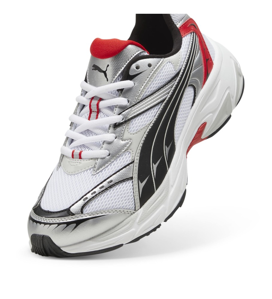 Tênis Puma Morphic, branco e vermelho