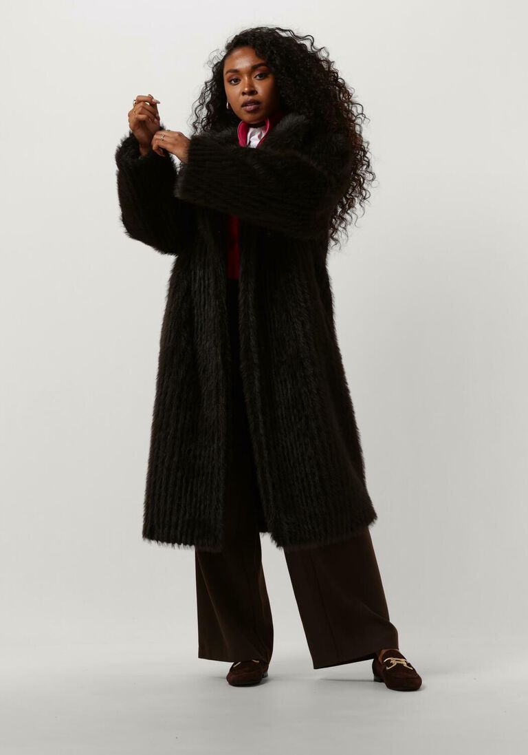 STAND STUDIO antraciet stand studio faux fur jas genevieve coat