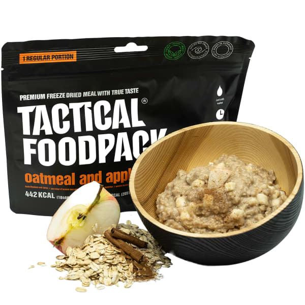 Repas lyophilisé TACTICAL FOODPACK OATMEAL AND APPLES (WITH OAT CREAM) 90G UNI