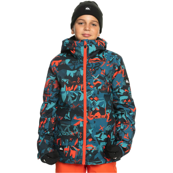 Veste de ski QUIKSILVER MISSION PRINTED YOUTH JK BUILDING MOUTAINS GRENADINE