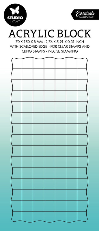SIZZIX Acryl-Stempelblock ASB02, 15 x 7 x 0.8 cm, transparent