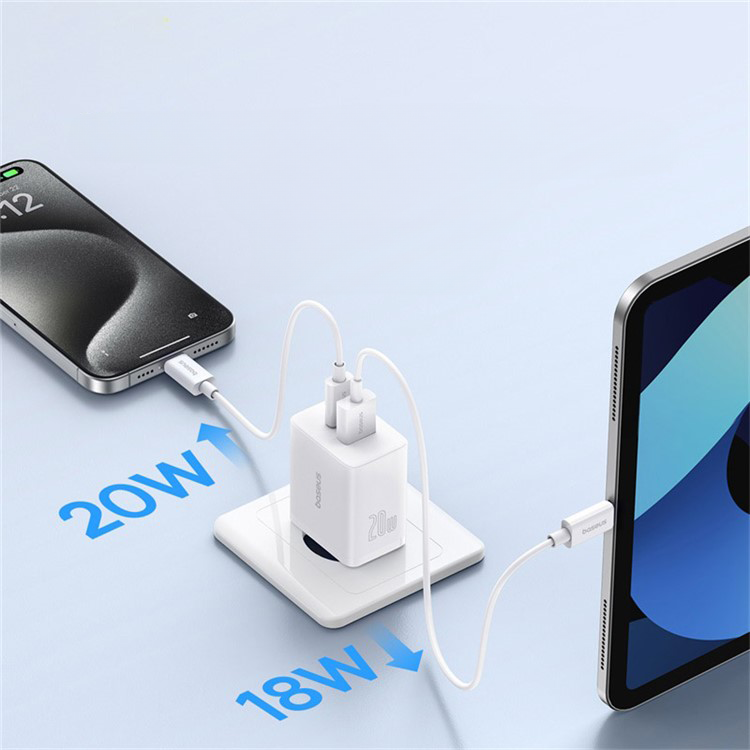 (20W) USB A / USB C Ladegerät Netzteil Power Delivery - Weiss