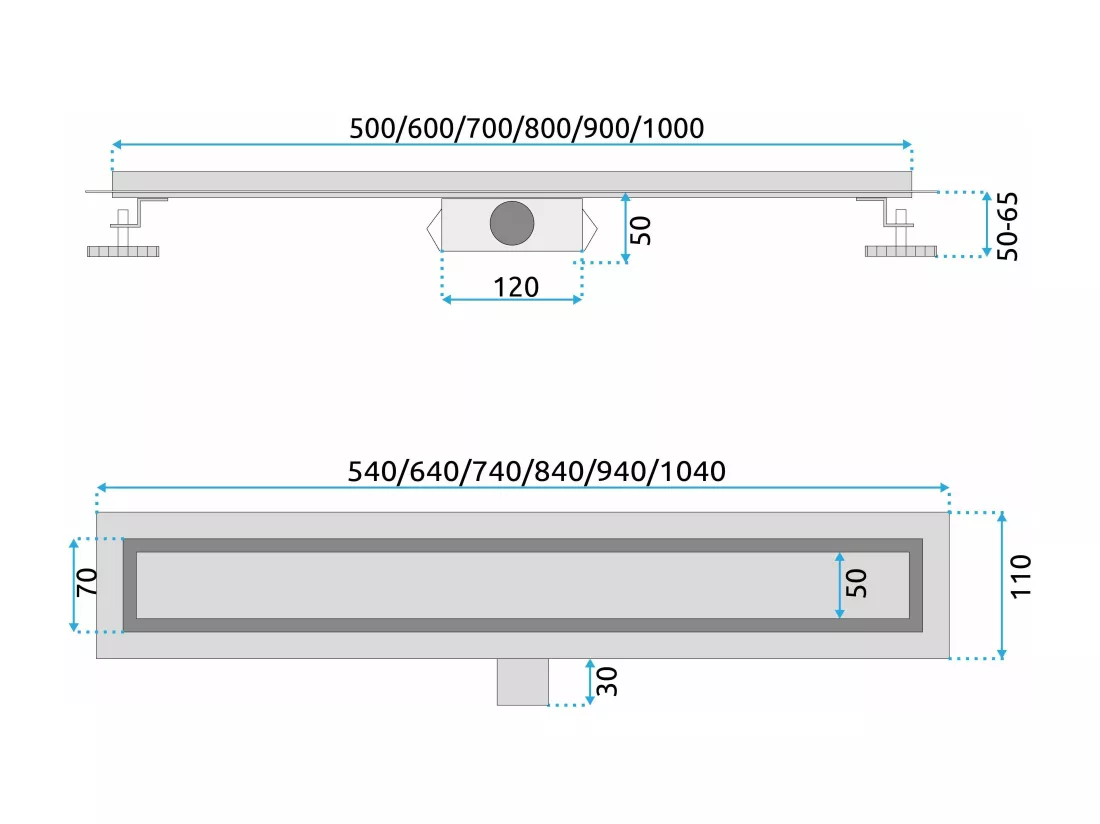 Drain Linéaire Rea Neox 900 Brush Steel