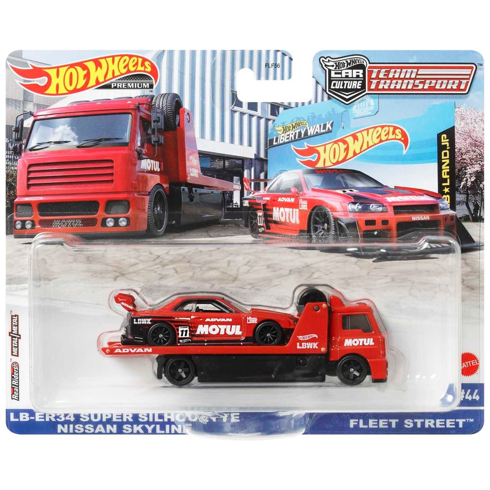 Hot Wheels Team Transport Super Silhouette Nissan Skyline und Fleet Street Fahrzeug