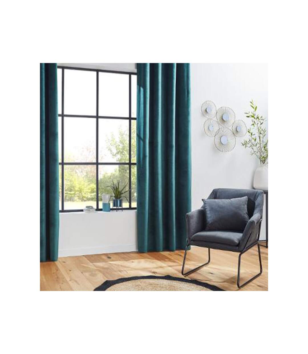 Rideau Occultant en Velours Otto 140x260cm Vert