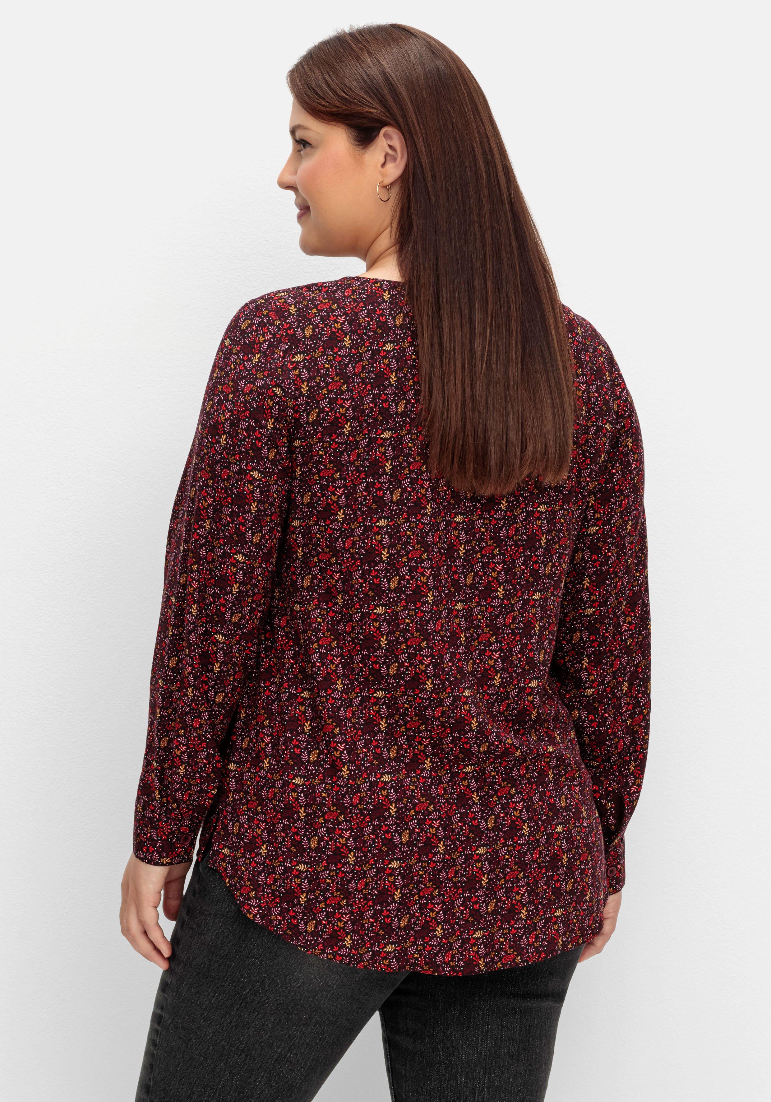 Tunika mit Alloverprint und Knopfleiste