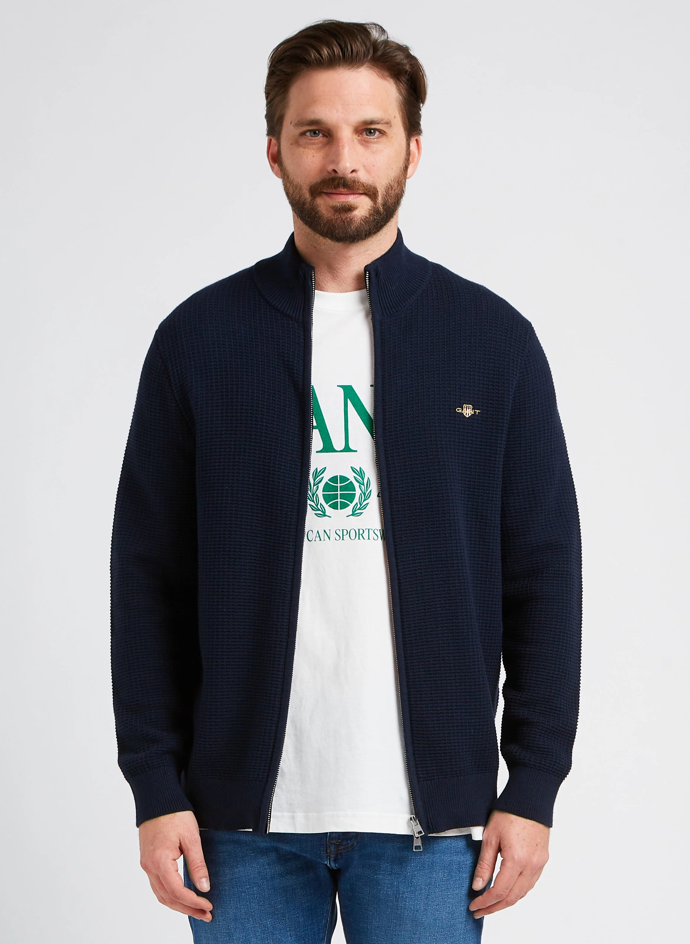 Sweat en coton texturé | Bleu