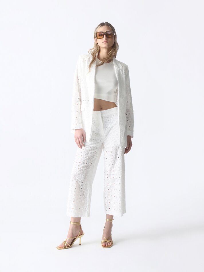 Blazer suíço bordado - Branco