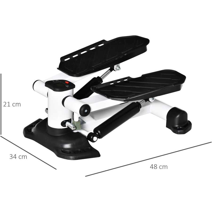 HOMCOM Mini Stepper mit LCD-Bildschirm und Pedalen schwarz, weiß