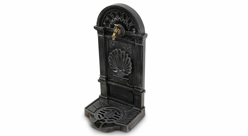 Fontaine de jardin aluminium gris 39x33x82.5cm