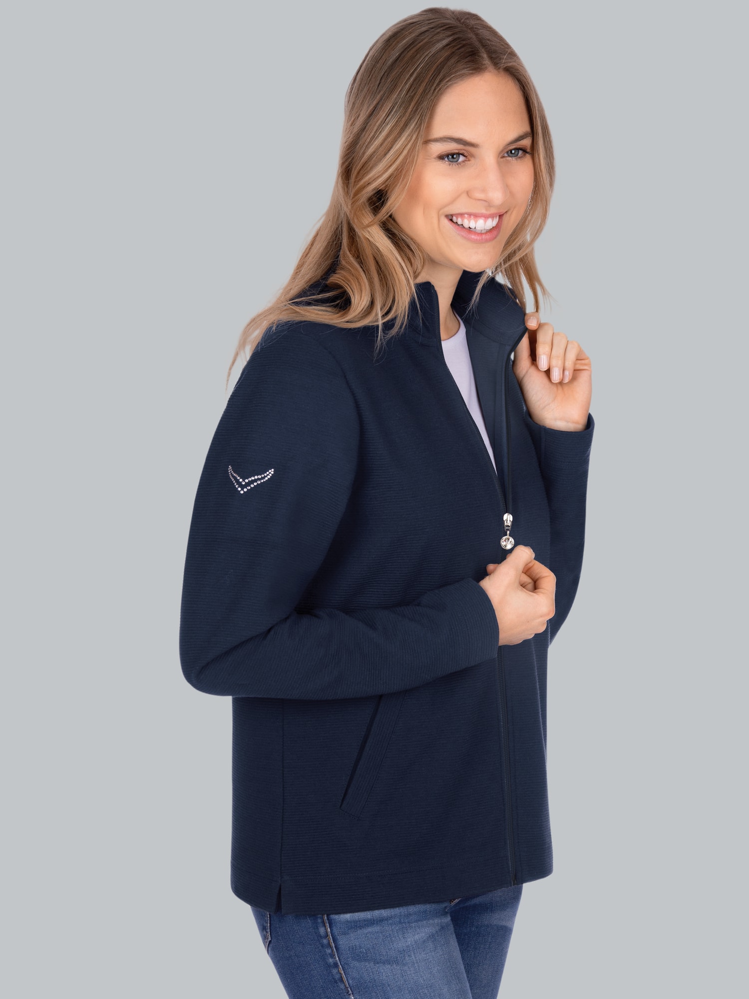 Jacke mit funkelnden Strass-Steinen Navy