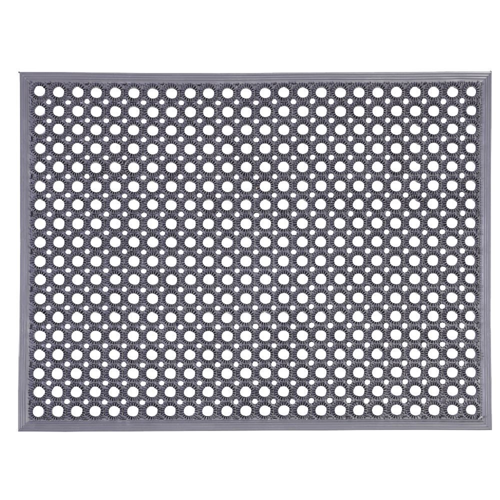 Tapis d'entrée caillebotis en pvc noir