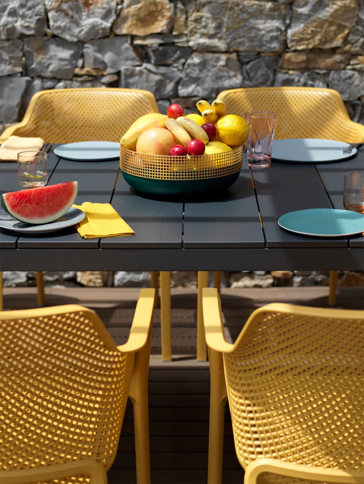NARDI Dining Gartentisch RIO 140-210 x 85 cm anthrazit