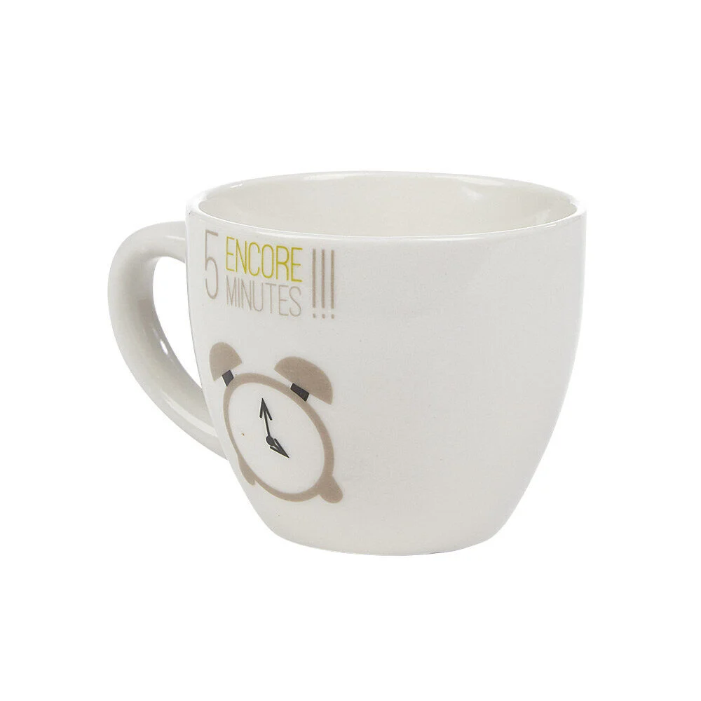 Tasse à expresso porcelaine blanc à motif réveil 9 cl