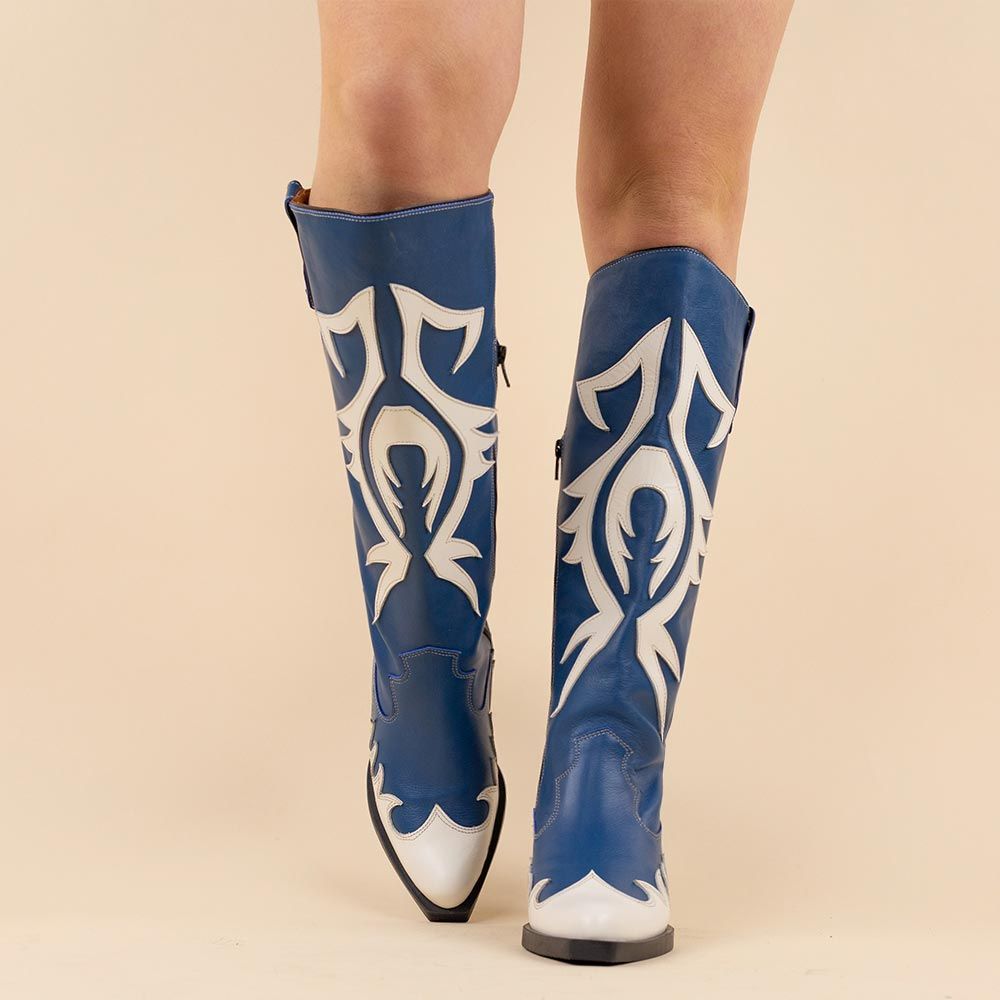 Nemonic 2354 boots blauw - wit