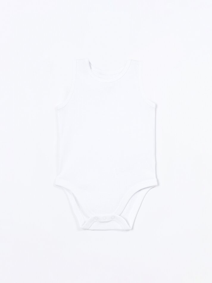 Conjunto com 3 bodies básicos sem mangas - Branco