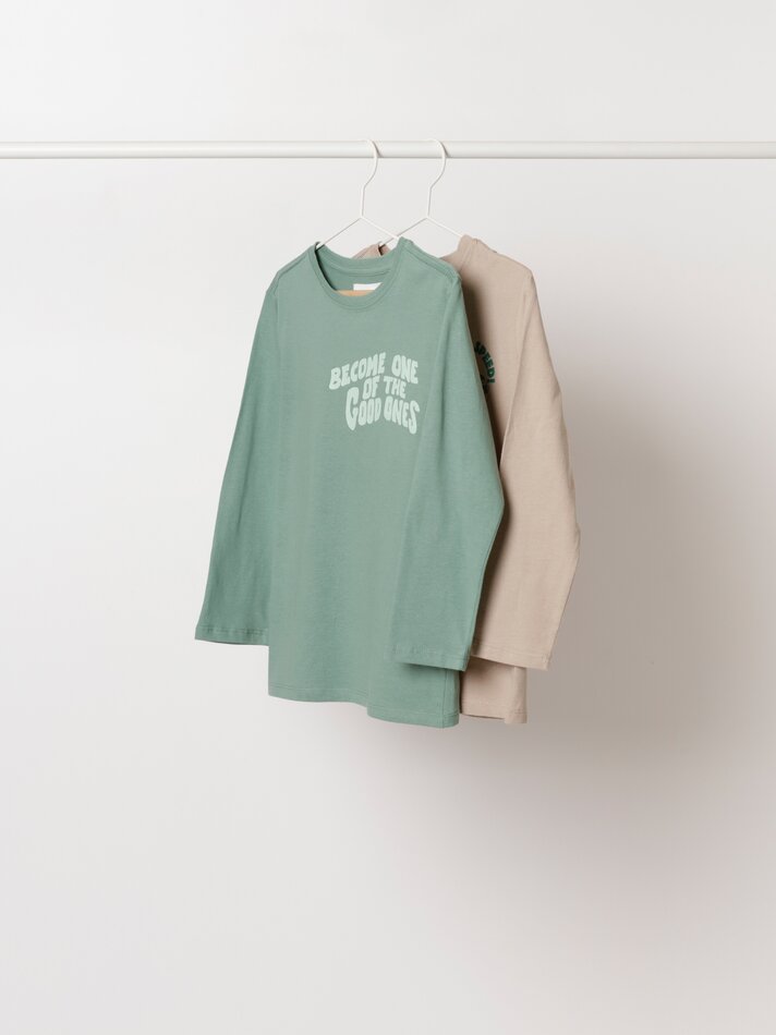 Pacote com 2 camisetas estampadas - Verde Pastel