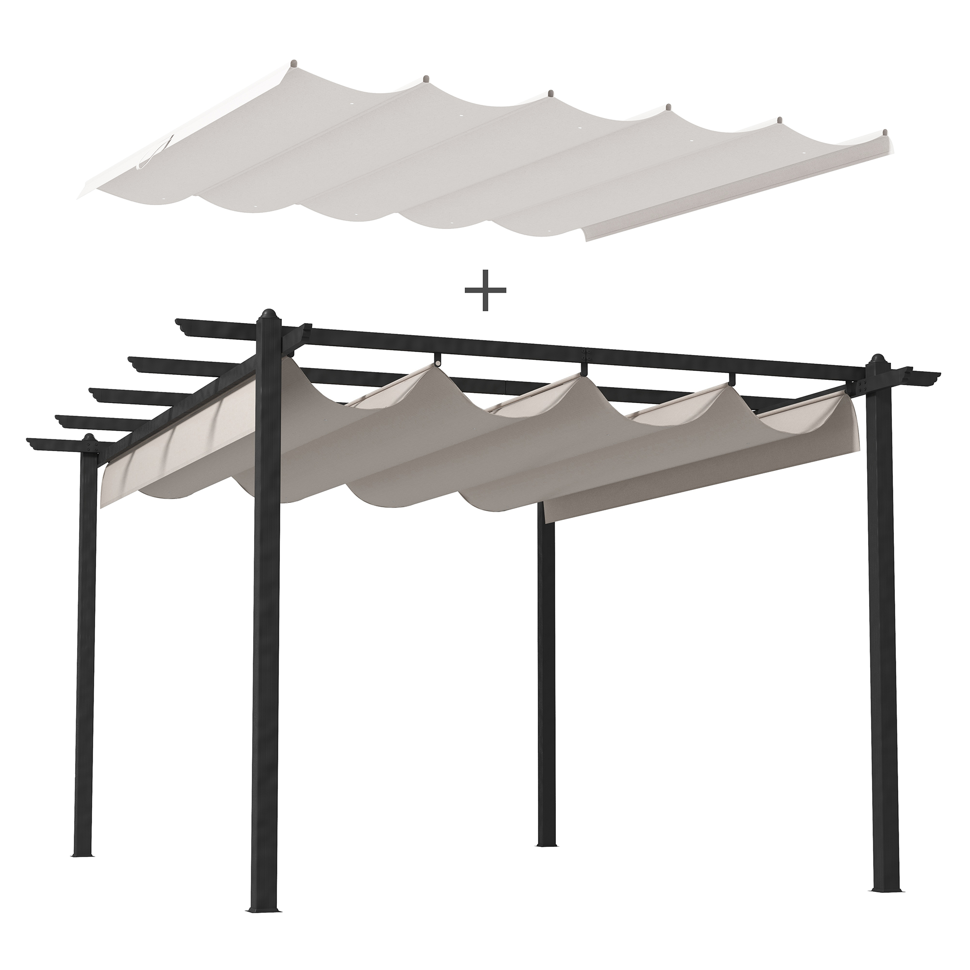 Conjunto de pérgola branca Outsunny