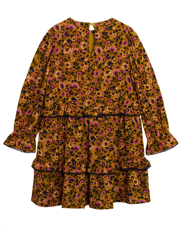 Langarm-Kleid MINI FLOWER TWILL geblümt in print yellow