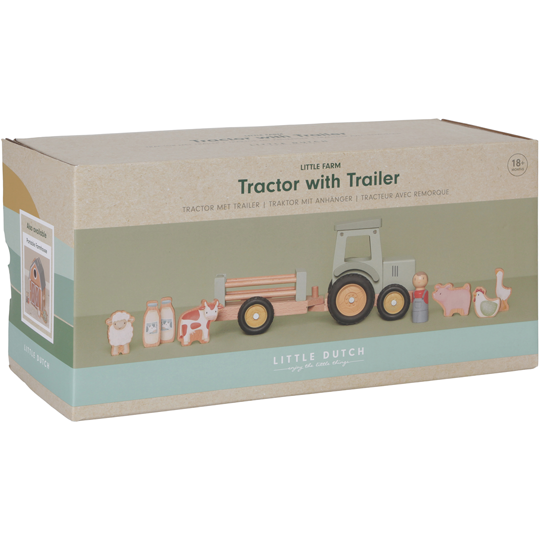 Little dutch tractor met aanhangwagen