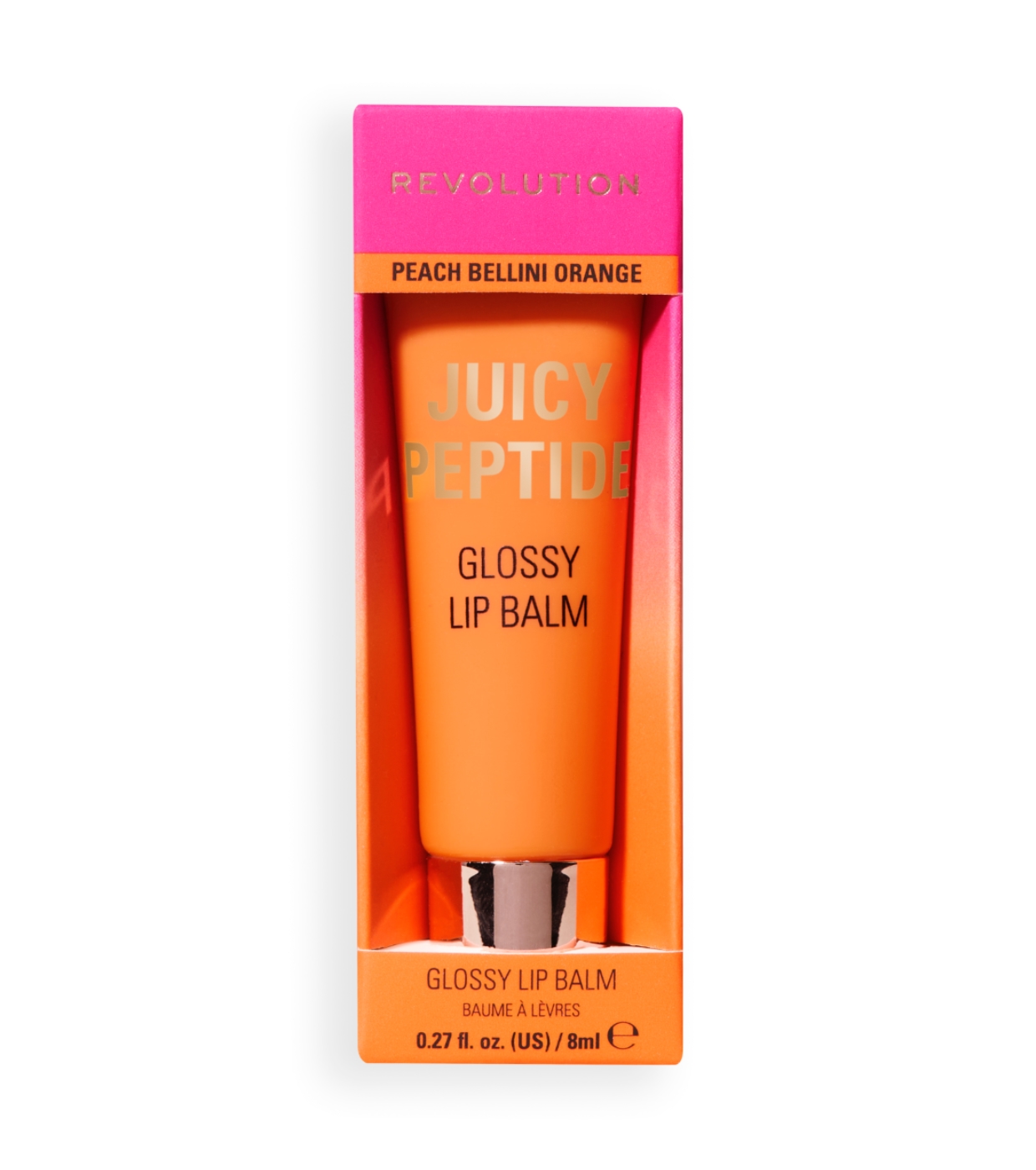 Makeup Revolution - Bálsamo de Brilho Labial Juicy Peptide - Peach Bellini Orange