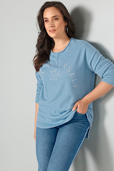 Pullover, Statement, Saum hinten länger